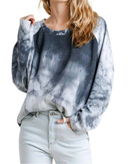 Umgee - Raglan Sleeve Raw Edged Top