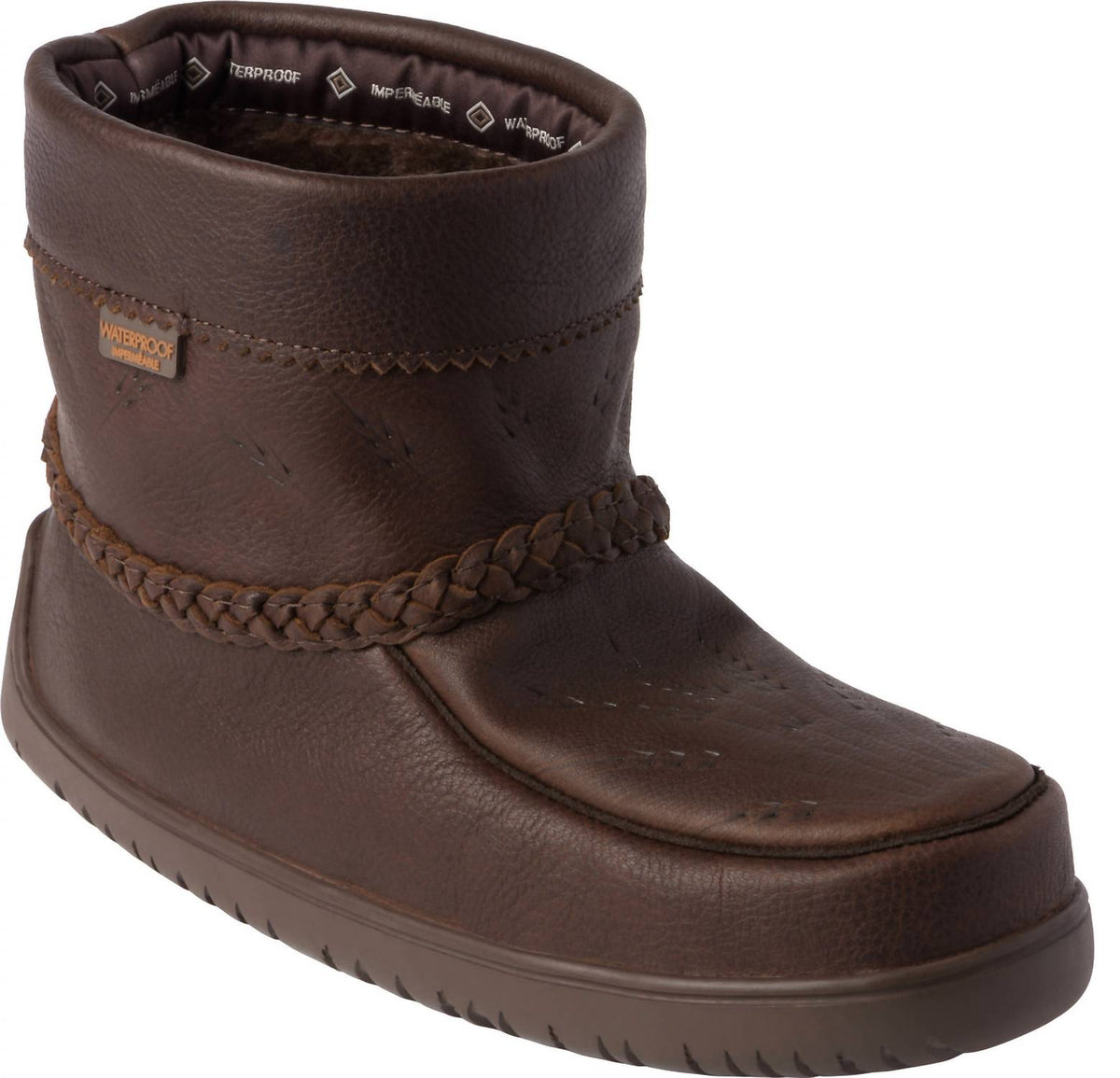 Manitobah Mukluks - WOMEN'S WATERPROOF ANKLE TAMARACK GRAIN MUKLUK BOOTS