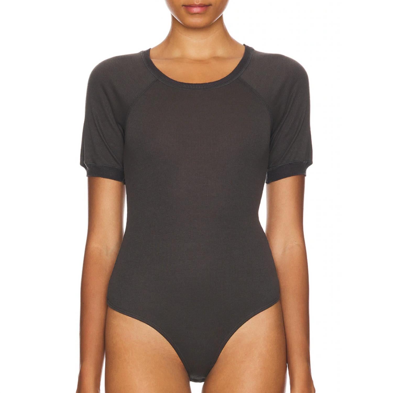 Free People Women's Lazy Daisy Bodysuit in charcoal - women's shirt