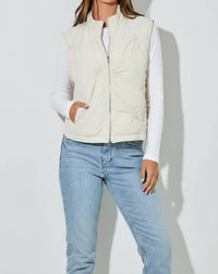 Baevely By Wellmade - Olivia Flower Quilted Puffer Vest