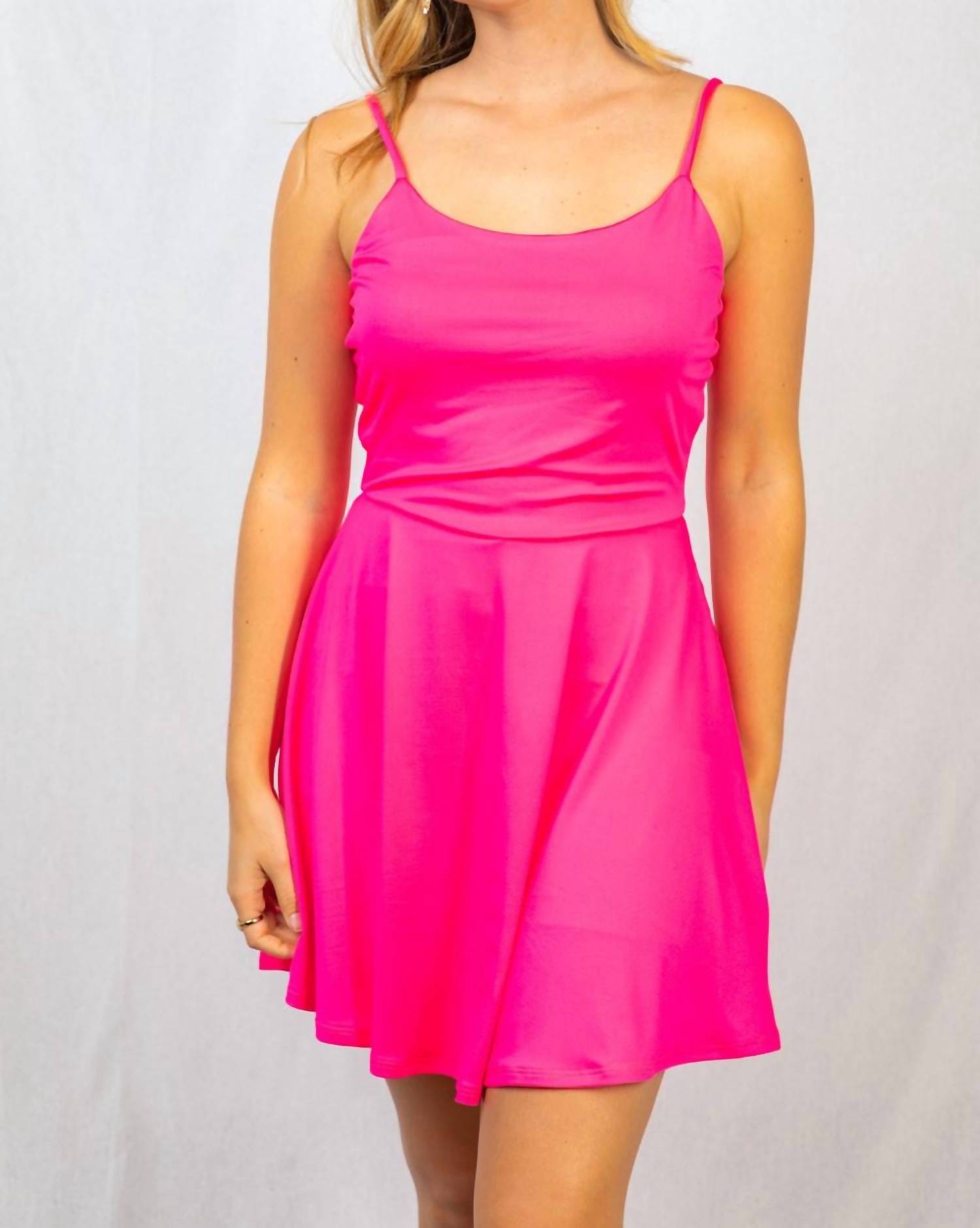 White Birch - Spaghetti Strap Dress With Shorts