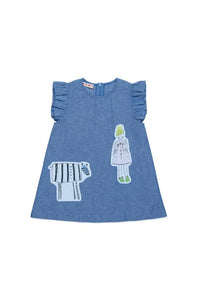 Marni - Girls Patterned Chambray Dress