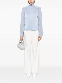 SIMKHAI Mateo Long-sleeve Turtleneck Combo Top in marino blue - women's long sleeve top - view 4