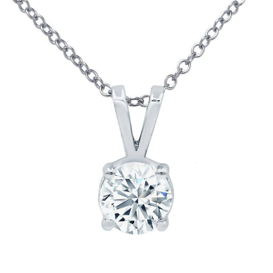 Diana M Jewels - 14kt 3.00 Cts Lab Grown Diamond Solitaire Necklace