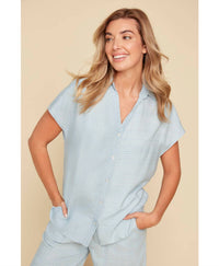 Renuar - Striped Button Down Blouse