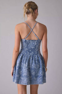 En Saison Opal Mini Dress in tinted denim - women's dress - view 4