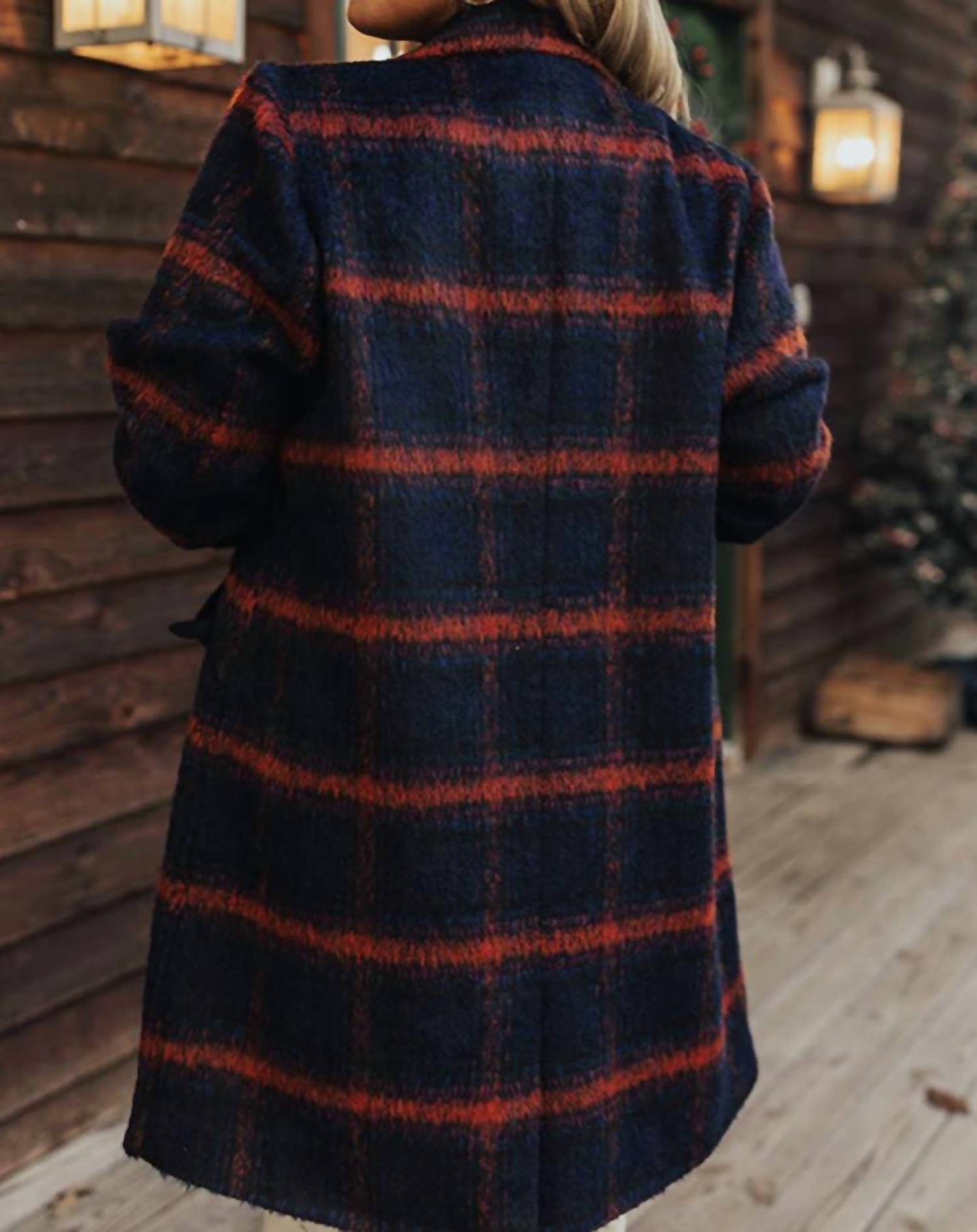 Skies Are Blue - Plaid Long Coat