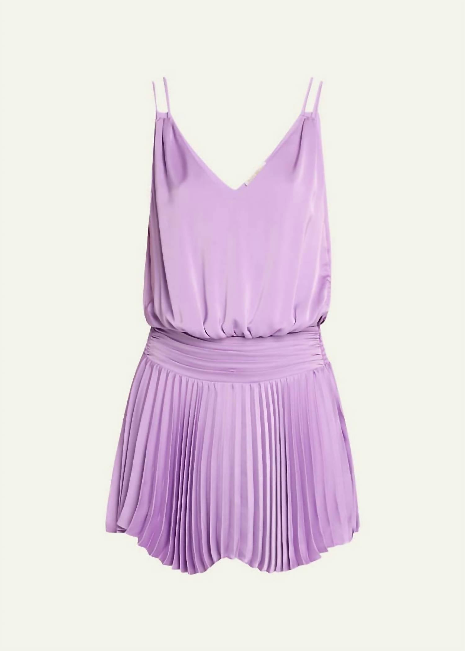 Ramy Brook - Aleesia Pleated Satin Mini Dress