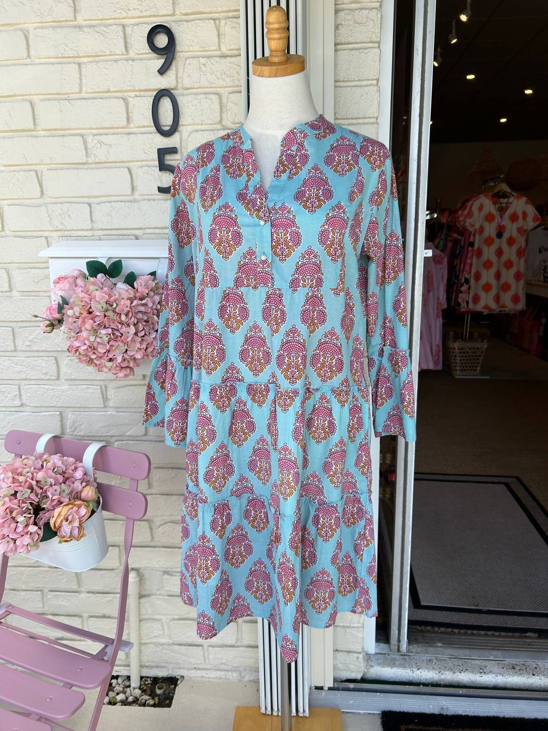 Just Darviny - Garden Long Sleeve Midi Dress