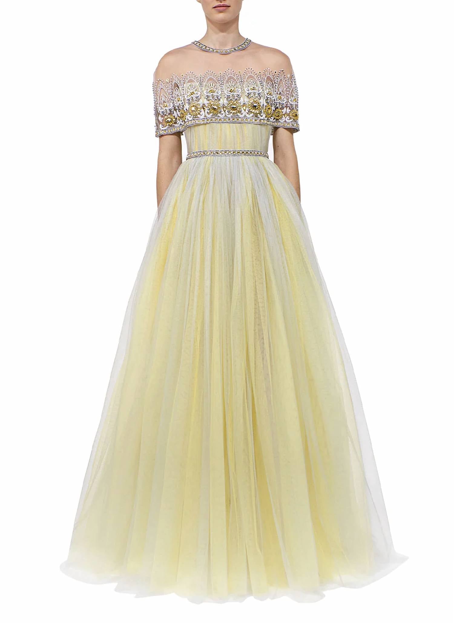 Reem Acra - Strapless Gathered Tulle Gown