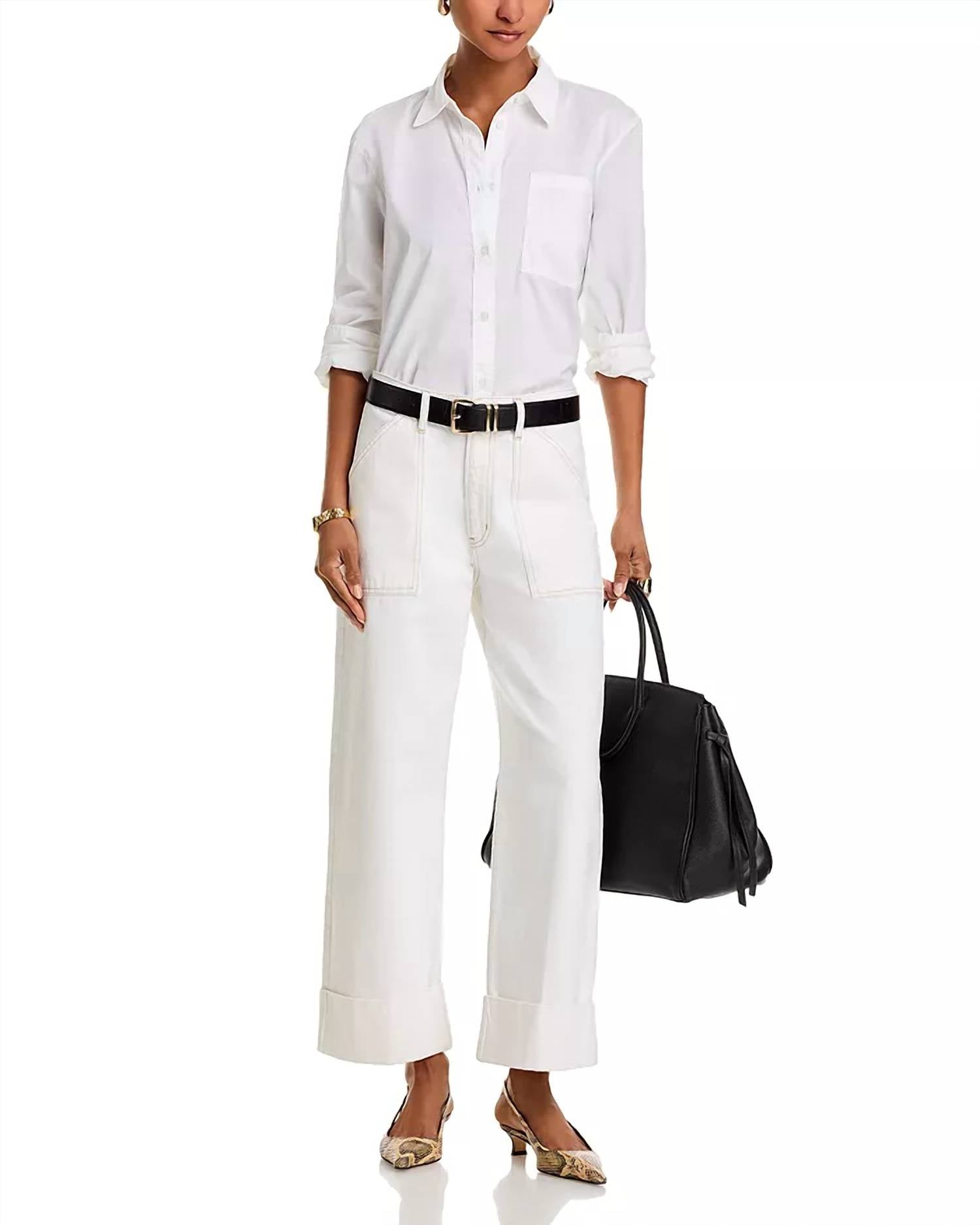 Frame - Utility Trouser High Rise Ankle Wide Leg Jeans