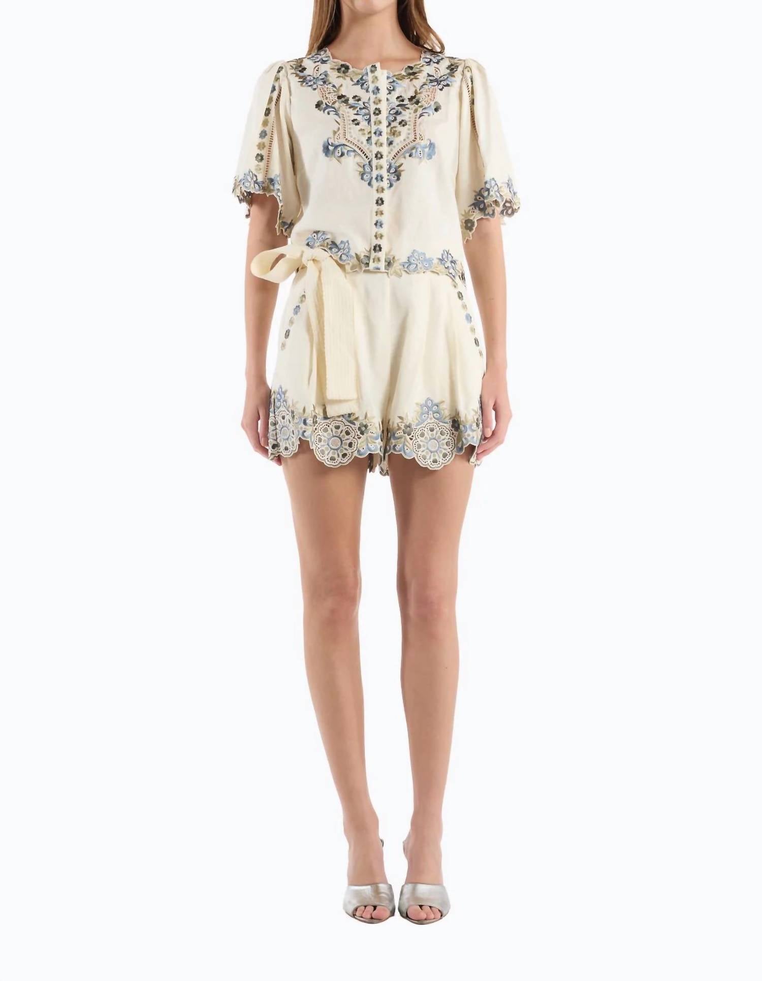 Christy Lynn - Charlize Emboidered Short