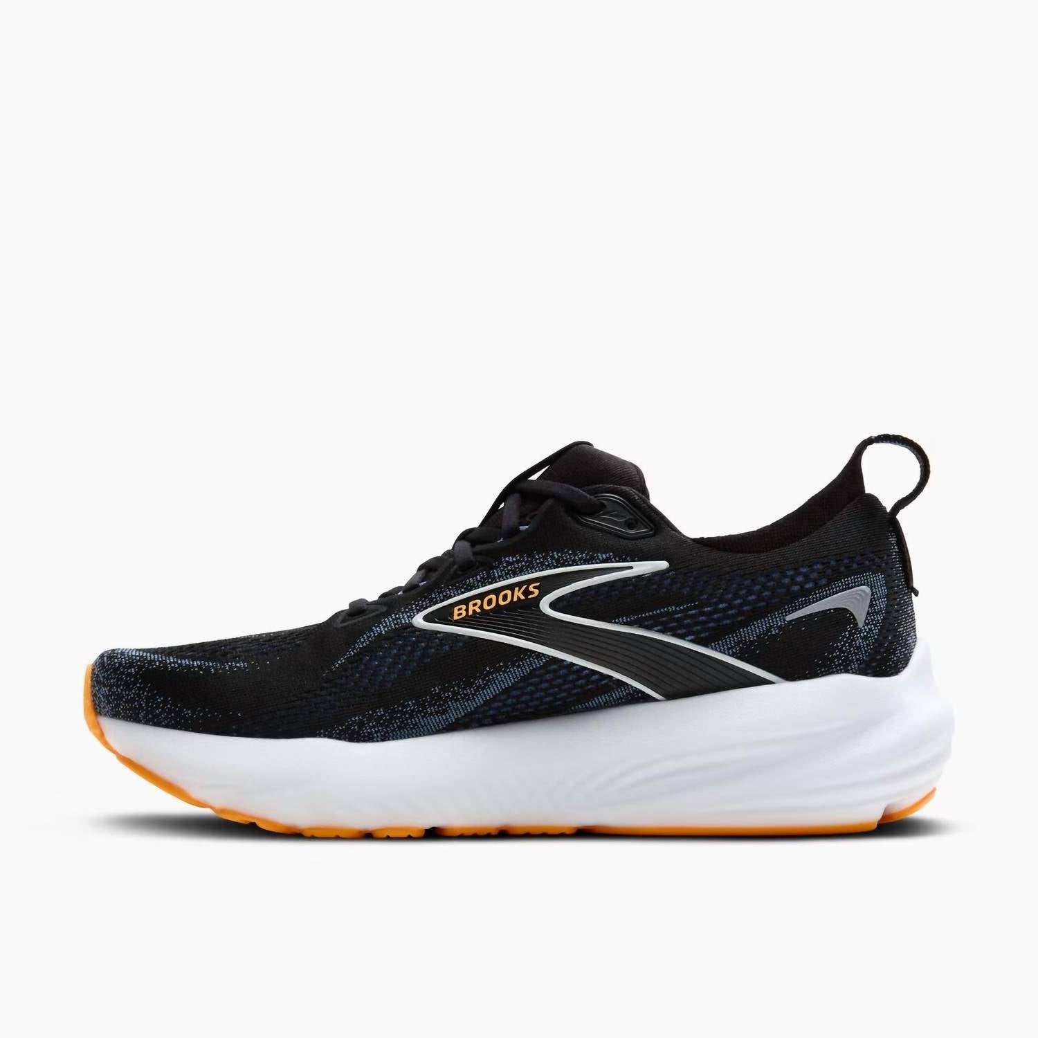 BROOKS Men's Glycerin 22 Shoes in black country blue orange pop - men's sneaker - detail view