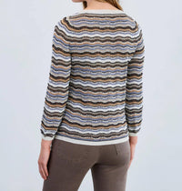 Fdj - Tayla Three Quarter Sleeve Wave Stitch Sweater