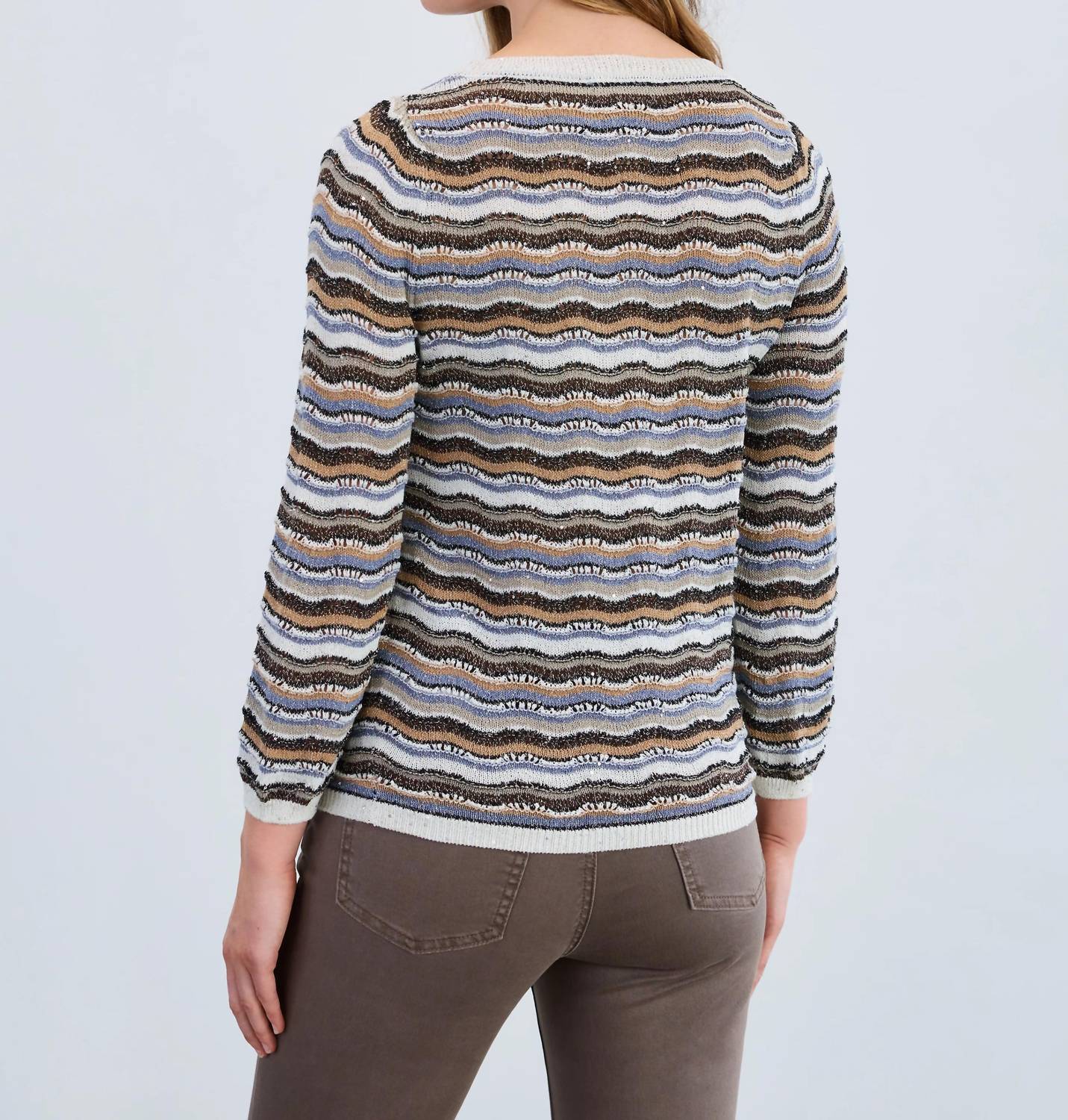 Fdj - Tayla Three Quarter Sleeve Wave Stitch Sweater