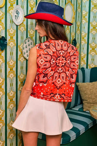 Bucketlist - Paisley Printed Tie Front Vest