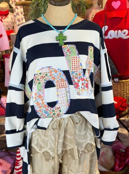 Bibi - Love Striped Sweatshirt