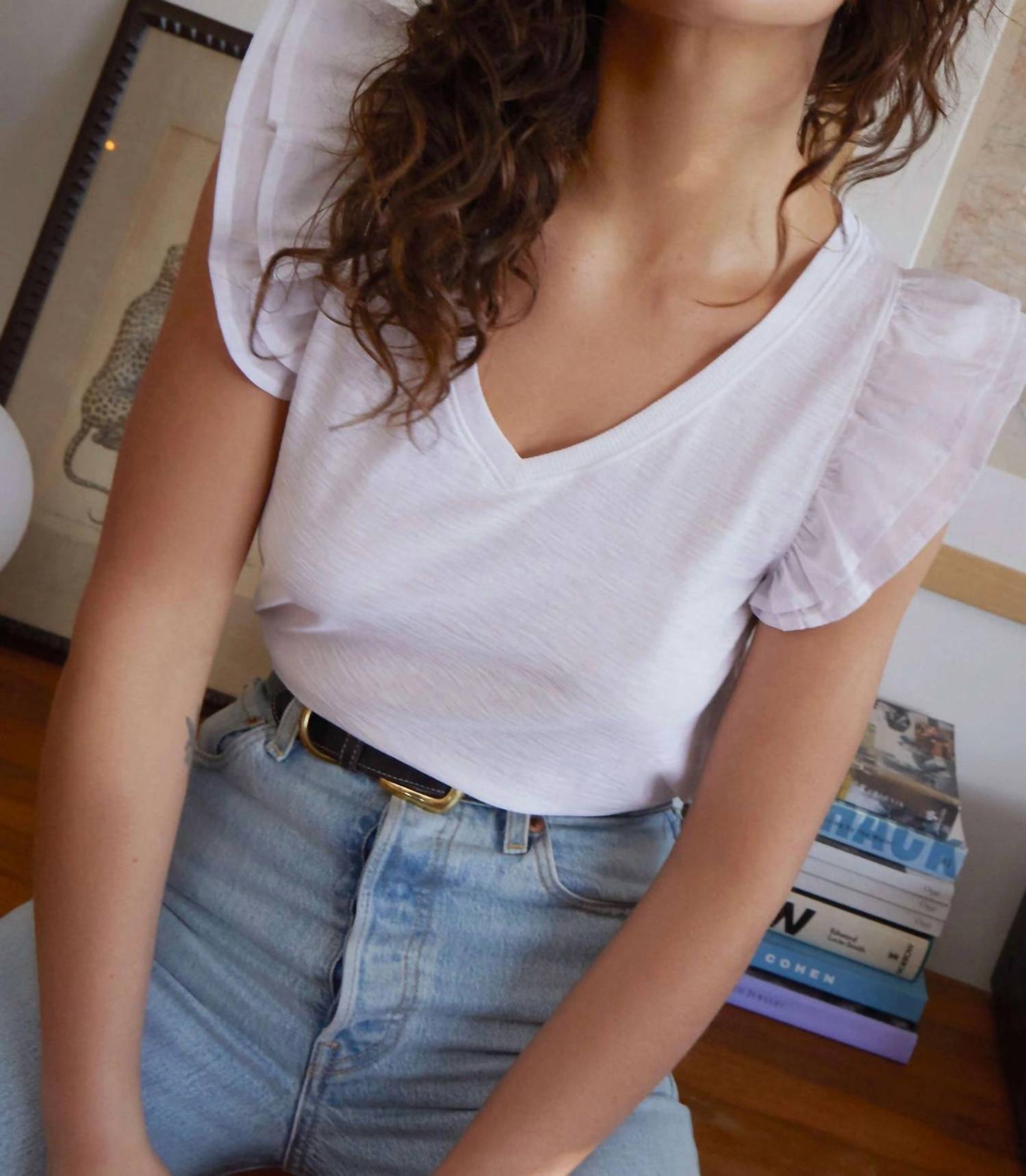 Nation Ltd - Rylan Contrast Ruffle Tank