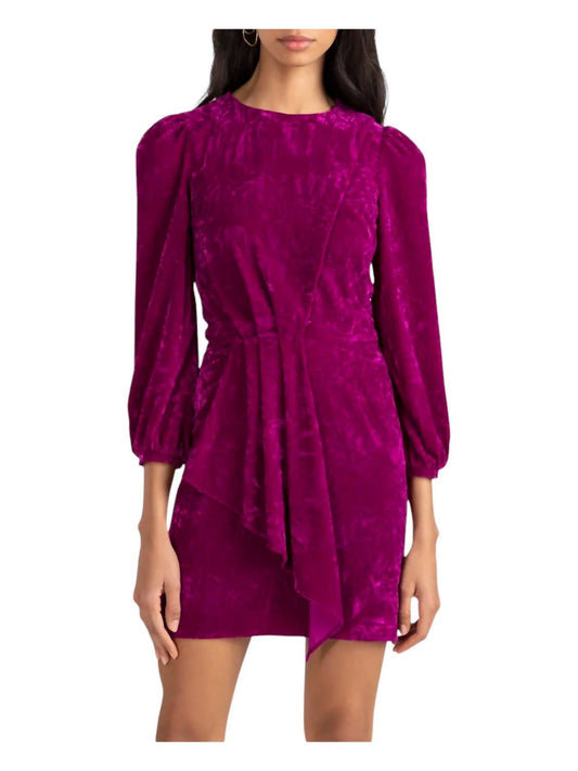 Shoshanna - Dakota Draped Velvet Mini Dress