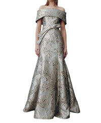 FRASCARA Off The Shoulder Dress in silver - women's dress