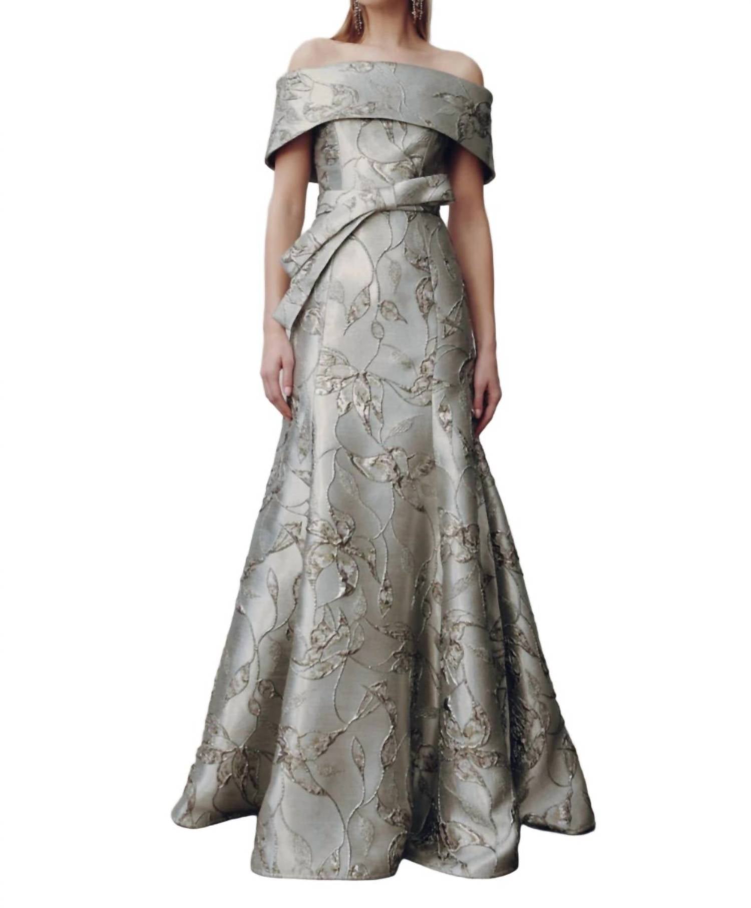 FRASCARA Off The Shoulder Dress in silver - women's dress
