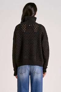 Elan - Open Knit Half Zip Sweater