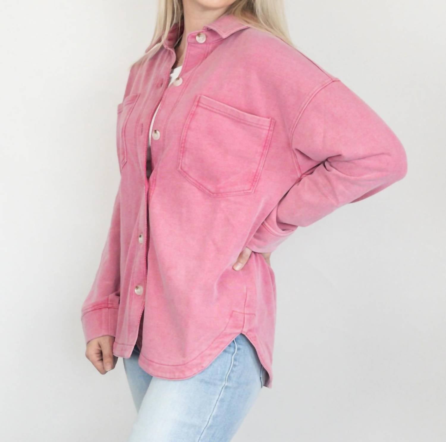 Hem & Thread - Washed Knit Shacket
