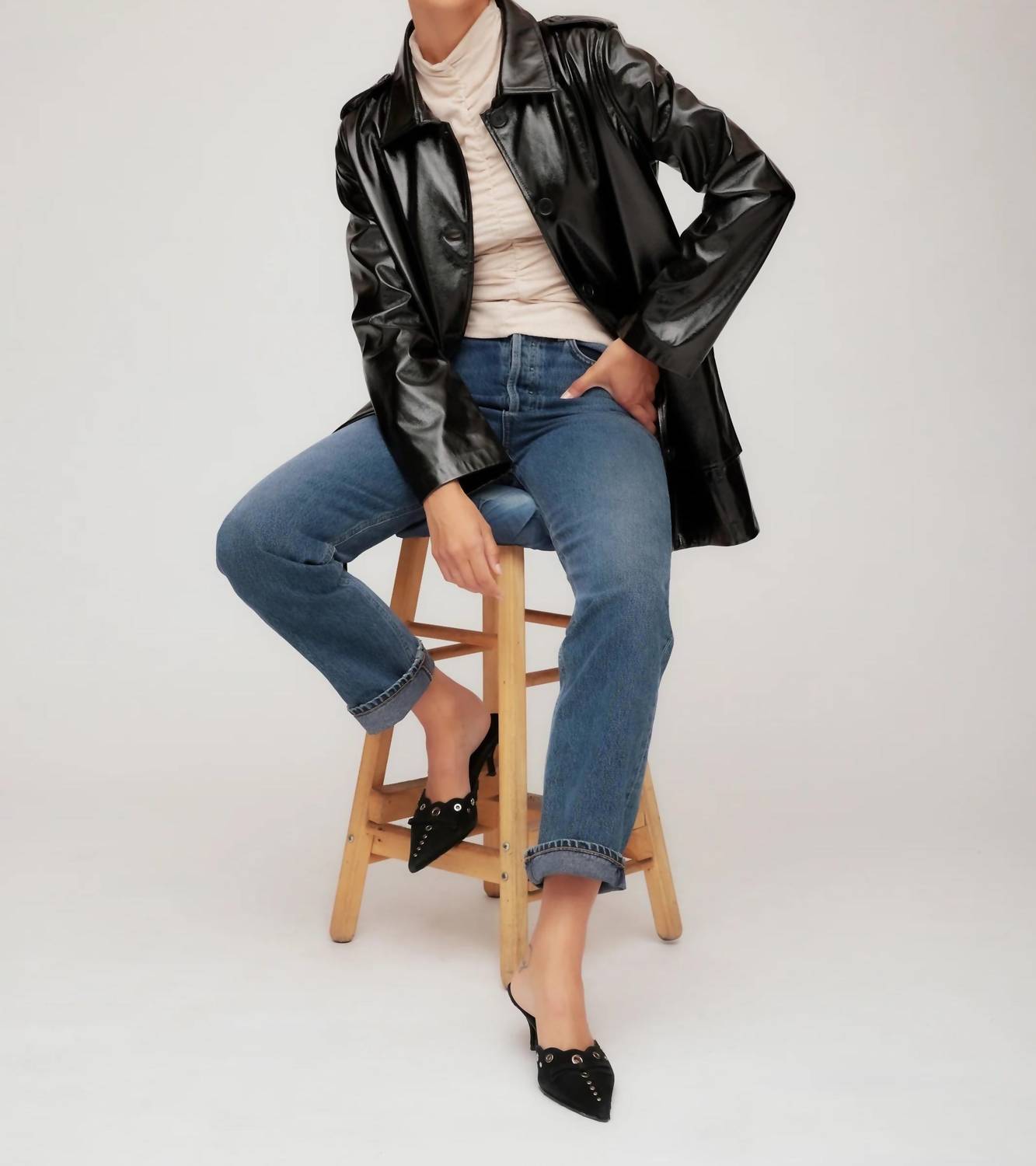 Fifteen Twenty - Janet Faux Patent Leather Jacket