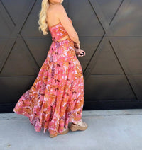 Ee:Some - Tropical Bandeau Floral Skirt Set