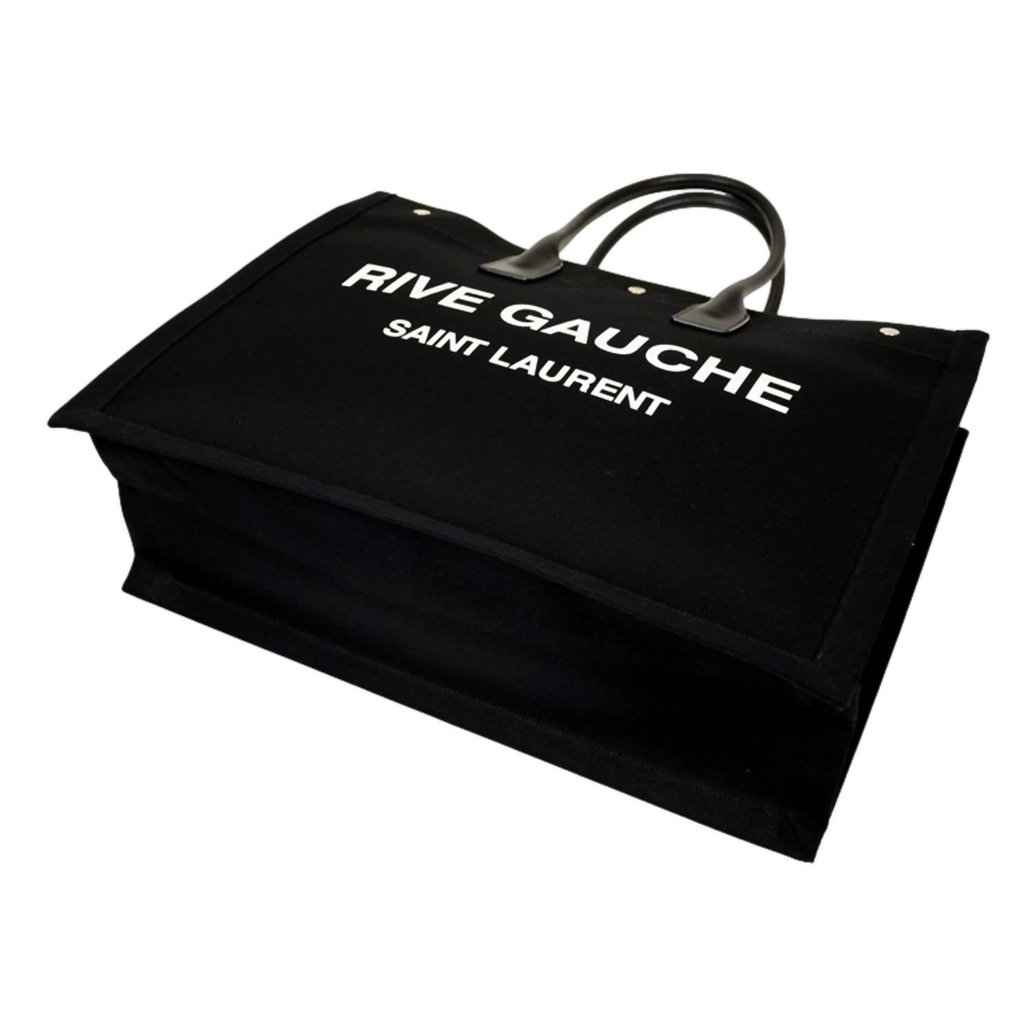 Saint Laurent - Women's Rive Gauche Canvas Leather Trim Tote Bag