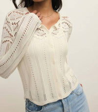 Z Supply Alycia Crochet Sweater in cloud - women's sweater - view 4