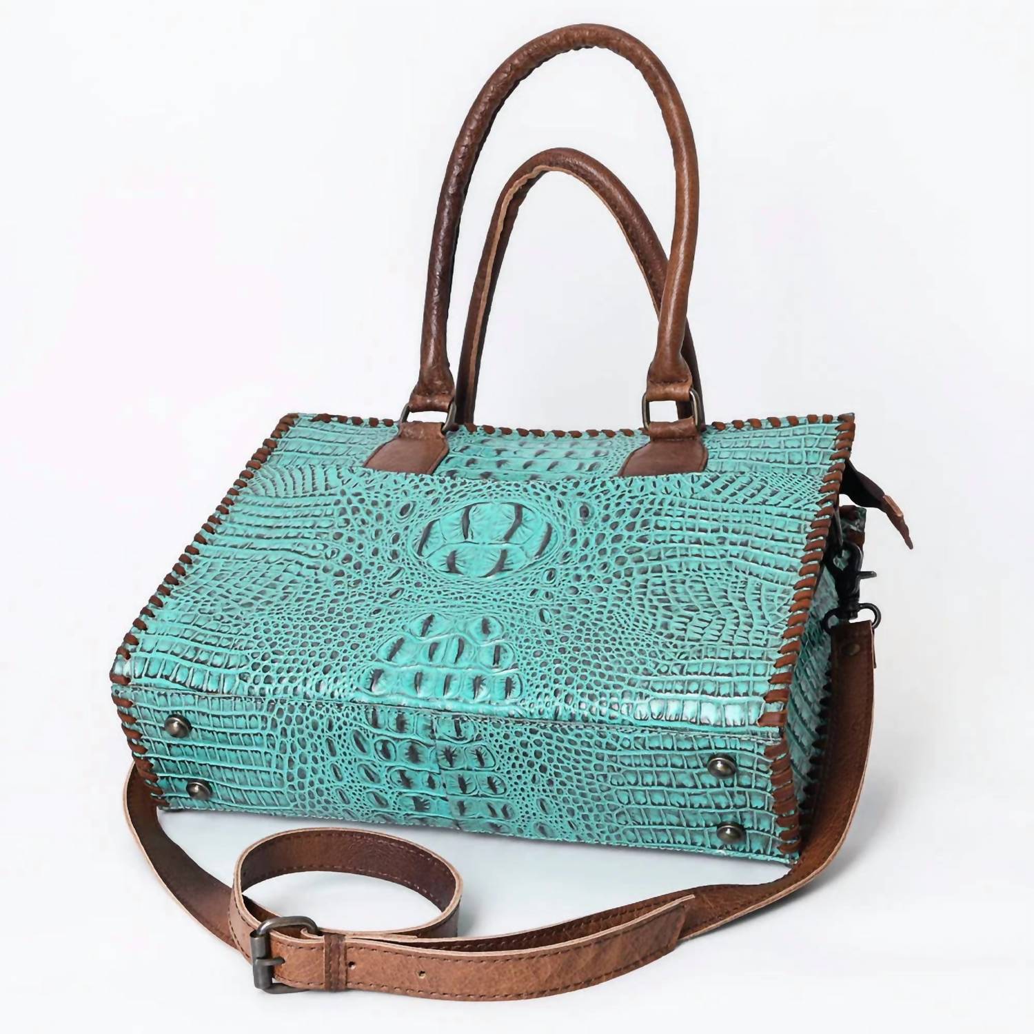 American Darling - Women's Crocodile Embossed Leather Bag