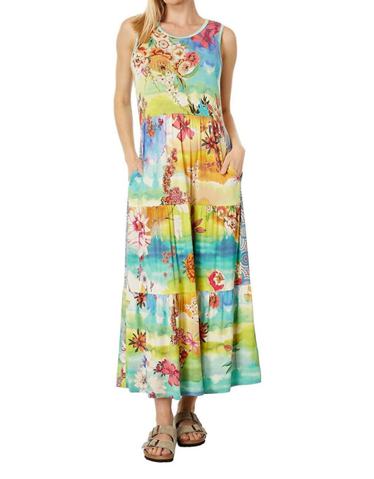 Johnny Was - Tie Dye Sleeveless Tiered Midi Dress