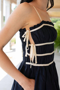 Sofie the Label Sunny Days Poplin Dress in blue - women's dress - detail view