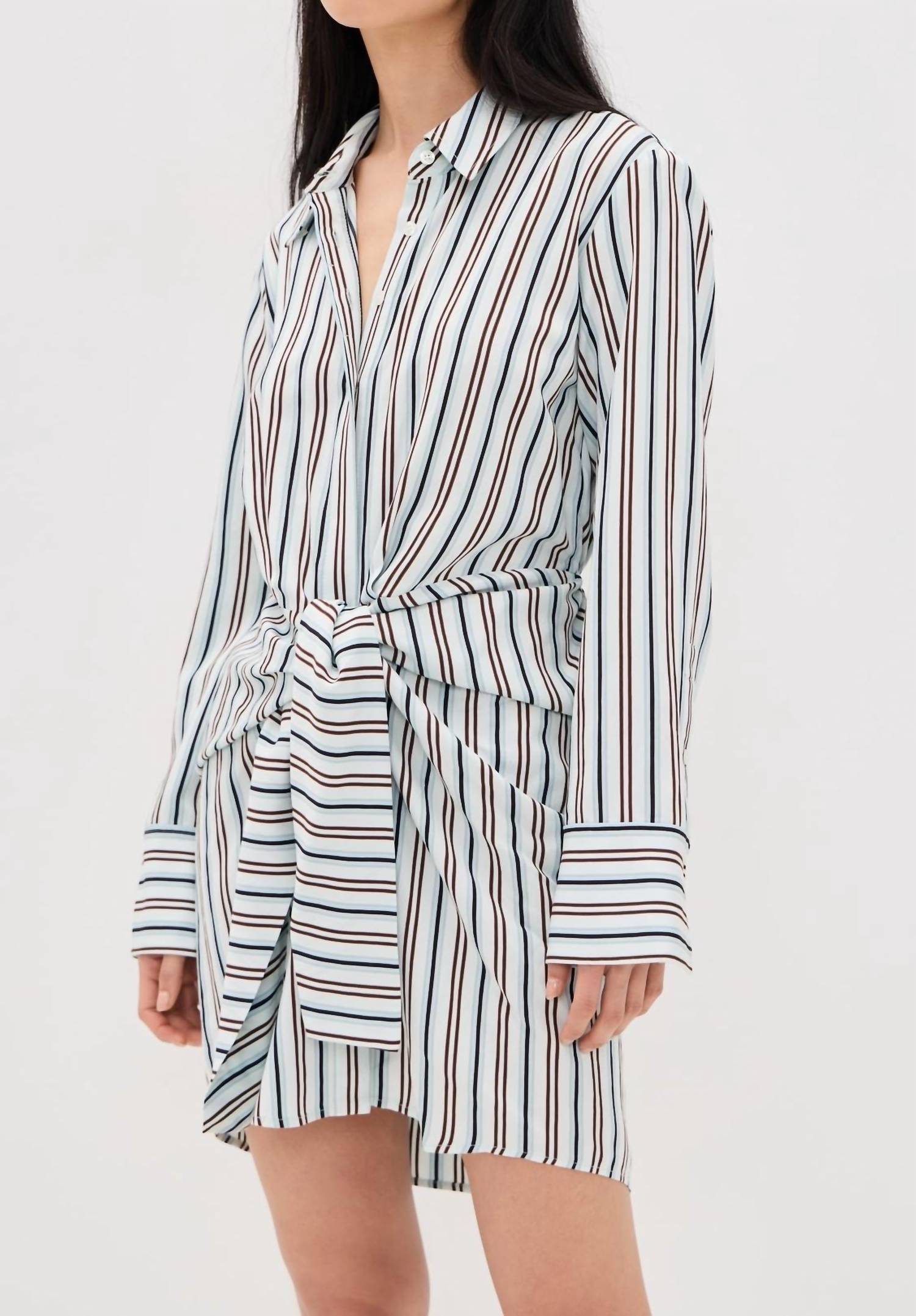 A.L.C. Mia Shirt Dress in ice mint ganache - women's dress - view 4