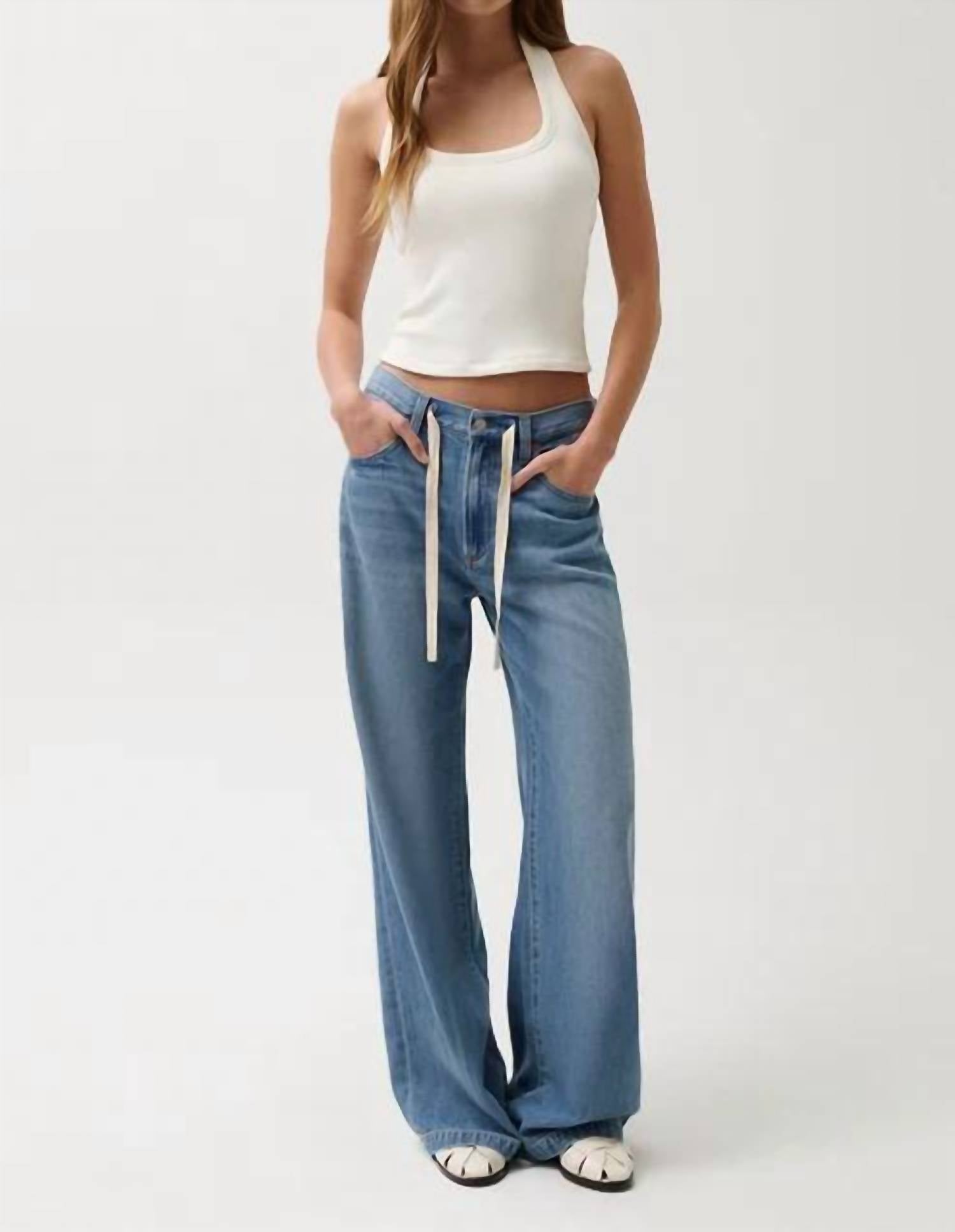 Pistola - Jadyn Mid Rise Drawstring Palazzo Jeans