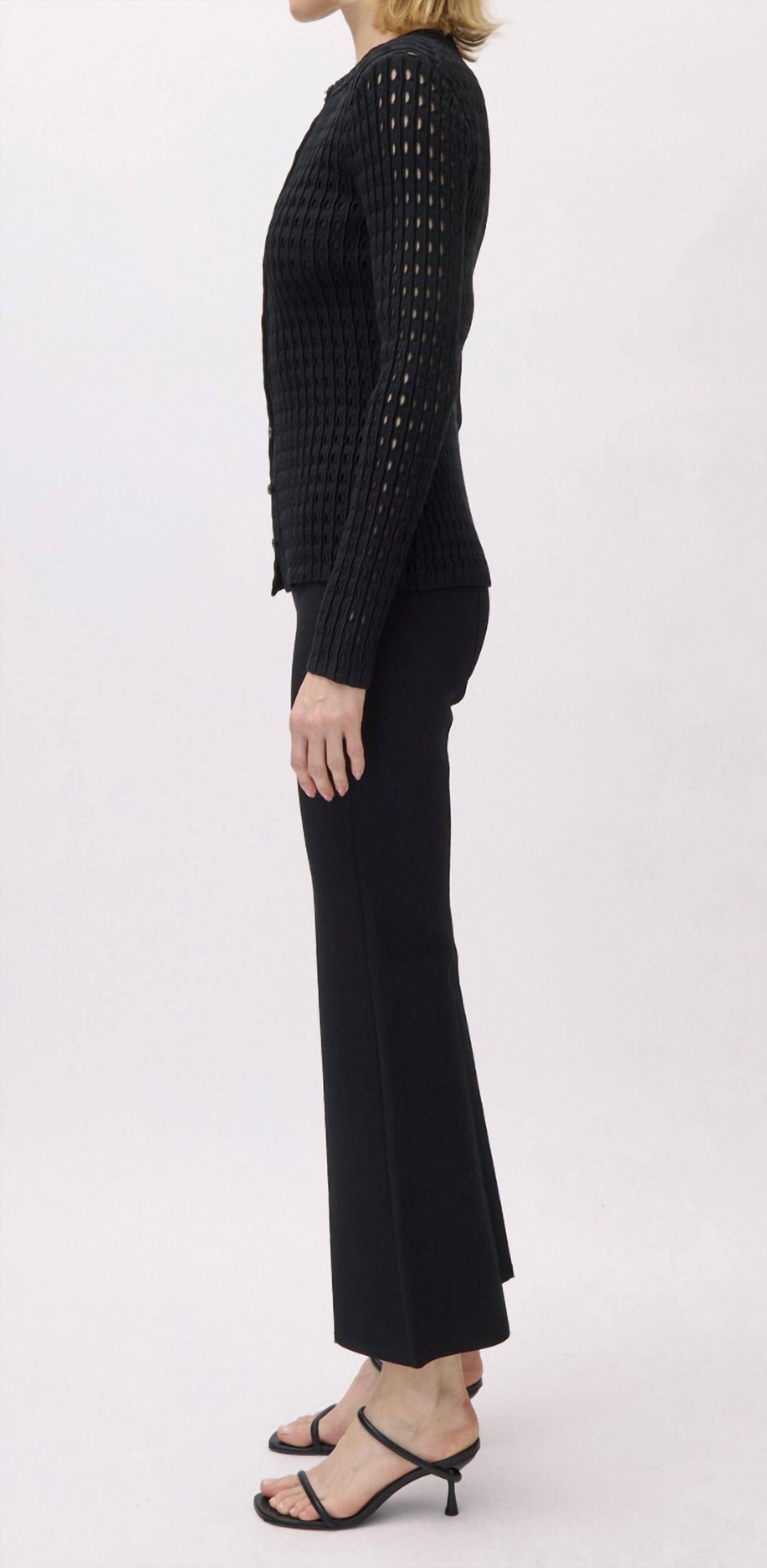 SIMKHAI Women's Mabel Cardigan in black - women's cardigan - alternate view