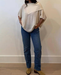 Et Clet - Asymmetrical Neck Sand Top