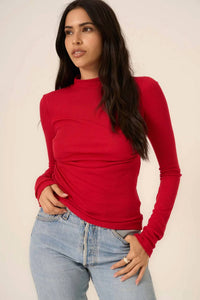 Project Social T - Belle Baby Rib Mock Neck Top