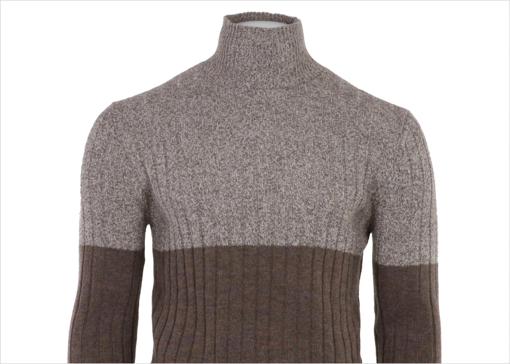 Pashmere - Men's Cashmere Mouline Mockneck Sweater