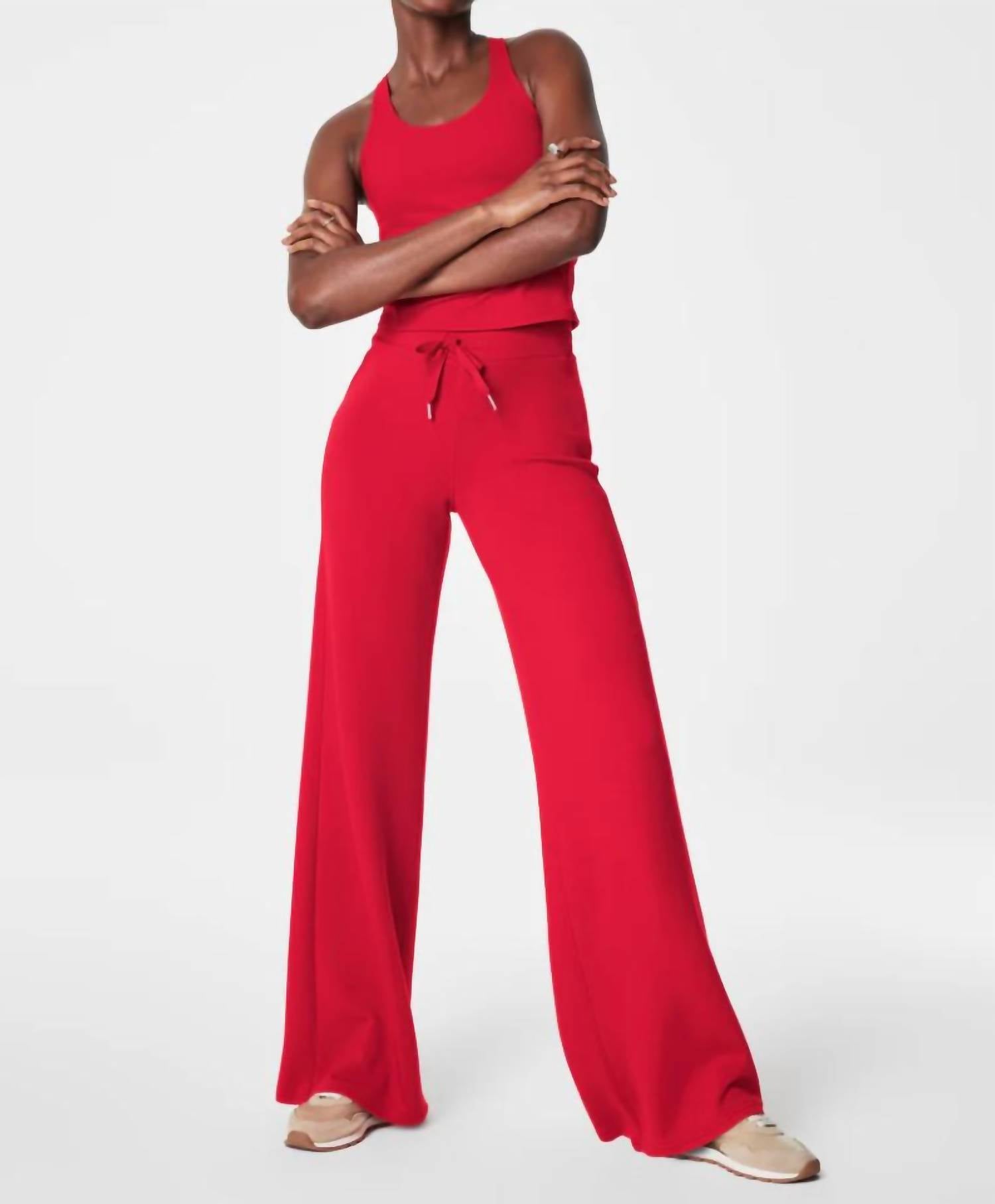 Spanx Airessential Wide Leg Pant in red - women's pants