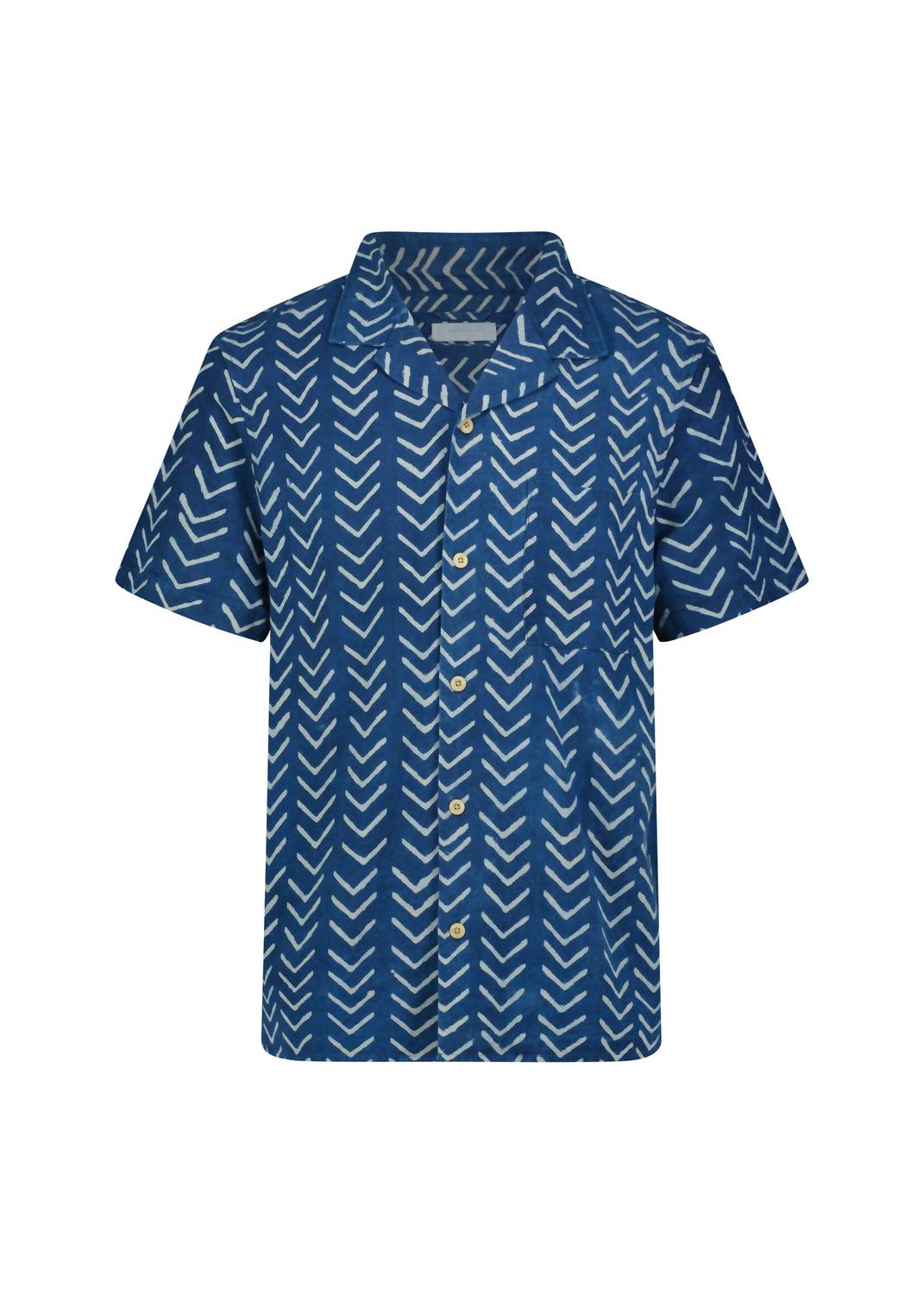 Printed Short Sleeve Camp Collar Shirt