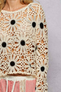 Pol - Westchester Daisy Crochet Boho Crop Top