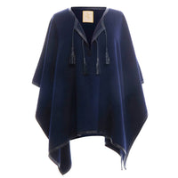 Stick & Ball - Leather Trim Baby Alpaca Poncho