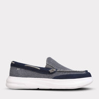 Mykos Men's Calvin Slip-on Shoe in navy - men's loafer - detail view