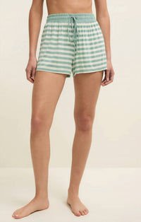 Z Supply Nori Stripe Short in crystal green - women's shorts