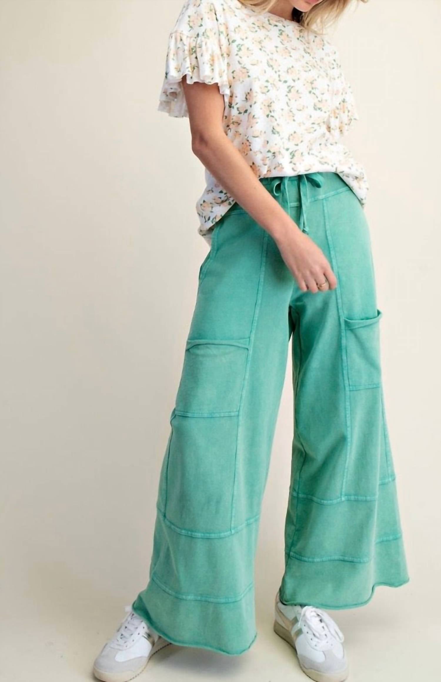 Easel - Mineral Washed Terry Knit Pants