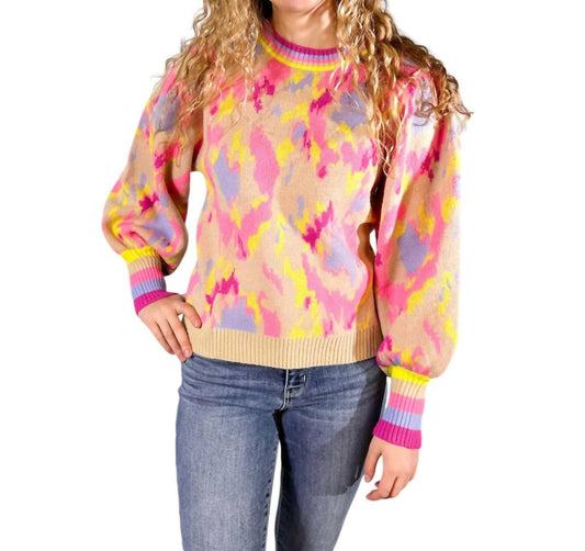 Jodifl - Abstract Print Balloon Sleeve Sweater