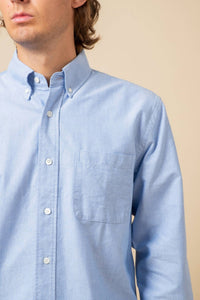 C.O.F. Studio Button Down American Oxford Shirt in light blue - men's long sleeve top - view 4