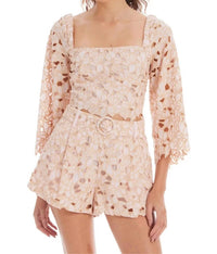 ALLISON NEW YORK Poppy Crop Top in blush - women's shirt - alternate view